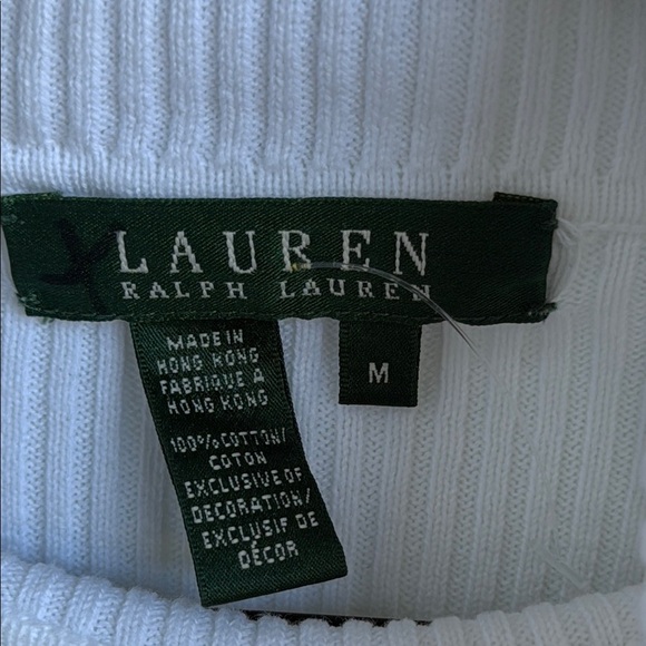 Women's White and Black Turtleneck Sweater - Picture 4 of 4